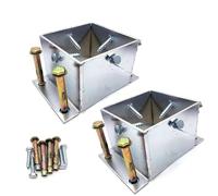 1 2 3 4 Pezzi Staffa Base per palo, Kit di Ancoraggio per Gonna/Involucro per ringhiera per Ponte Cassetta Postale per pergola 2x2 3x3 4x4 5x5 6x6 7x7 8x8 Pollici Base di Supporto Quadrata Facile da