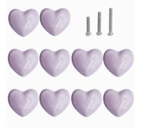 1/2/3/5/6/8/10/12/15/20 pezzi Pomelli per cassetti in ceramica a forma di cuore, maniglie per mobili da cucina, armadi, guardaroba, con viti di 3 misure diverse Argilla polimerica