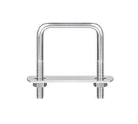 1/2/3/5/6Sets 304 Stainless Steel Square U-Bolts M6 M8 M10 U Clamp Bolt with Nuts and Plates, for Boat Trailer(37mm 100mmtall 1Sets)