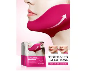 1/2/3/5/8/10/15/20 pezzi Maschera per il mento a forma di V per sollevamento e rassodamento, Cerotti idrogel per orecchie di colore rosso + blu + nero per sollevamento e rassodamento Rosso 5pz,Rosso 3