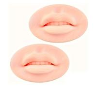 1/2/3/5 Pz Microblading Riutilizzabile 3D Silicone Labbro Pratica della Pelle Solido Europeo for PMU Formazione for Principianti Tatuaggio Trucco Permanente(2Pcs)