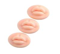 1/2/3/5 Pz Microblading Riutilizzabile 3D Silicone Labbro Pratica della Pelle Solido Europeo for PMU Formazione for Principianti Tatuaggio Trucco Permanente(3Pcs)