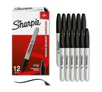 1/2/3/6/12 pezzi Sharpie Pennarelli Permanenti Punta Fine Neri Confezione da 12 - Pennarelli ad asciugatura rapida e resistenti alla sbiadimento per legno, plastica, metallo, carta - Disegno artistico