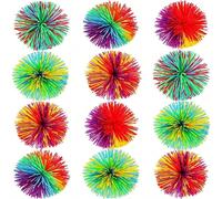 1/2/3/6 pezzi Palline stringa di scimmia sensoriali, palline stringa morbide arcobaleno, palline rimbalzanti antistress multicolor, palline rimbalzanti, palline di gomma, palline soffici 1 pezzo-6 cm,