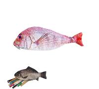 1/2/3 astucci a forma di pesce finto, interessante astuccio per penne a forma di pesce, divertente astuccio portamonete con imbottitura in schiuma spessa, resistente, per scuola e ufficio, regalo per