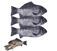 1/2/3 astucci a forma di pesce finto, interessante astuccio per penne a forma di pesce, divertente astuccio portamonete con imbottitura in schiuma spessa, resistente, per scuola e ufficio, regalo per