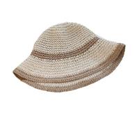 1/2/3 pezzi Cappello con protezione solare di paglia patchwork da pescatore trekking Cappelli for donna Per Viaggi(Beige)