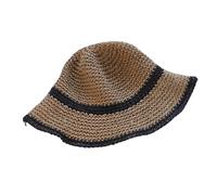 1/2/3 pezzi Cappello con protezione solare di paglia patchwork da pescatore trekking Cappelli for donna Per Viaggi(Khaki)