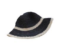 1/2/3 pezzi Cappello con protezione solare di paglia patchwork da pescatore trekking Cappelli for donna Per Viaggi(Black)