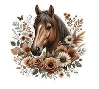 1/2/3 pezzi Eleganti adesivi da applicare a ferro per t-shirt e zaini, con cavalli marroni e corone, realizzati in materiale PVC, con vibranti disegni di animali e piante, un regalo perfetto per gli a