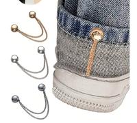 1/2/3 Pezzi Fermagli Magnetici Neri a Forma di Pistola per Pantaloni e Maniche, in Lega, con Catena Staccabile, Fermaglio Regolabile per T-shirt, Accessori di Moda Multifunzionali per Outfit Scolastic
