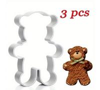 1/2/3 pezzi nuove formine in lega metallica per biscotti, dolci e torte, stampi per biscotti e pasta di zucchero a forma di orsetto, accessori da cucina fai-da-te 1 pz,3 pezzi,2 pezziAcciaio inossidab