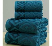 1/2/3 pezzi opzionali, puro cotone jacquard con motivo a diamante, colore unito elegante 100% cotone, tessuto non spesso, asciugamano viso stile europeo/o scegli un asciugamano da bagno, spugna di cot