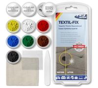 1-2-3 REPAIR Kit riparazione tessuti e tappezzeria - Ripara buchi e strappi su divani, sofà e poltrone - 13 pezzi, 7 colori miscelabili - Kit riparazione sedili auto in tessuto
