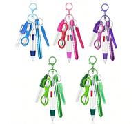 1/2/3 Set Kit Portapenne da Infermiera, Include Porta-badge Retrattile, molletta Accessori - Penna a Sfera Mini Retrattile, Pennarello, Evidenziatore, Forbici Pieghevoli, Adatto per Lavoro, Studenti,