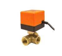 1/2" 3-Way Motorized Ball Valve DN15 Threee-Wire Two Point Control Brass Electric Ball Valve 220V 12V 24V(24VAC)