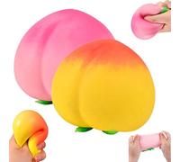 1/2/4/10 pezzi Palla antistress a forma di pesca, palla morbida da stringere, palla antistress a forma di frutta, palla antistress morbida, palla antistress in 2 colori, per alleviare l'ansia, miglior