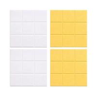 1/2/4 * 4PCS Nove Griglia Feltro Tabellone messaggi Decorazione dell'ufficio Bacheca Notepad Home Photo Display Board della parete per Ufficio(Mix white and yellow-4PCS)