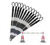 1 2 4 5 6 8 10 12 16 Barre a cono stradale retrattili da 20 pezzi, barriera regolabile for coni stradali, barriera a barra a cono collegamento espandibile(White and Black,12pcs)