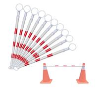 1 2 4 5 6 8 10 12 16 Barre a cono stradale retrattili da 20 pezzi, barriera regolabile for coni stradali, barriera a barra a cono collegamento espandibile(Red and White,8pcs)