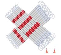 1 2 4 5 6 8 10 12 16 Barre a cono stradale retrattili da 20 pezzi, barriera regolabile for coni stradali, barriera a barra a cono collegamento espandibile(Red and White,20pcs)