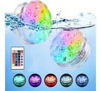 1/2/4/6/10 pezzi Luci LED impermeabili, luci subacquee a 16 colori con telecomando per acquario, vaso, vasca da bagno, vasca idromassaggio, Ognissanti, Natale, piscina e decorazione per feste 6 luci 1
