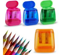 1/2/4/6/8 pezzi Temperamatite manuale - Design compatto e portatile con doppi fori, adatto per bambini, studenti, aula e ufficio domestico, forniture per il ritorno a scuola 2 pezzi di colore casuale,
