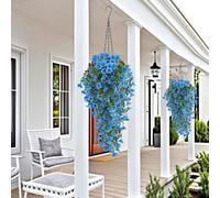 1/2/4/6 pezzi Decorazione artificiale per esterni con piante di eucalipto e glicine, resistente ai raggi UV, verde, adatta per anniversari, laurea, matrimoni, feste, famiglie, uffici, verande, giardin