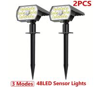 1/2/4/6 pezzi Luci Spot Solari da Esterno, 46 LED Luci Solari da Esterno con di e 3 Modalità di Illuminazione, Fari Solari da Esterno per , Giardino, Prato, Patio, e , Lampada su Entrambi i Lati della