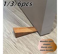 1/2/4/6 Piece Bamboo Stop, adatto per pavimenti, antiscivolo, arresto port Do Adatto per tutti i tipi di superfici di arresto porta in legno per interni 1 pz (colore scuro),1 pz (colore chiaro),6 pezz