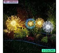 1/2/4/6PCS Fuochi D'artificio Solari Luce IP65 Impermeabile Esterno 8 Modalità di Illuminazione 90-200LED 3 Colori Fata Luci Della Stringa giardino di Natale