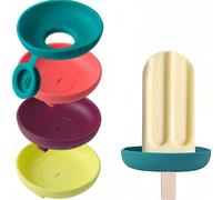 1/2/4/8 pezzi Supporto per cono gelato, con protezione antigocciolamento e coperchio in silicone anti-perdita per gelato, riutilizzabile, previene lo scioglimento del gelato e lo sgocciolamento sulle 