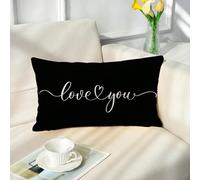 1/2/4 pezzi Federa per cuscino lombare con citazione "Ti amo" in stile contemporaneo, 30x50 cm, con cerniera, per coppie, anniversario, matrimonio, fidanzamento, San Valentino - lavabile in lavatrice,