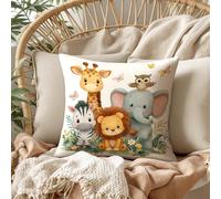 1/2/4 pezzi Federe decorative con stampa carina di animali della giungla, leone e i suoi amici, lavabili in lavatrice, adatte per divano interno ed esterno, camera da letto, decorazione per la casa, i