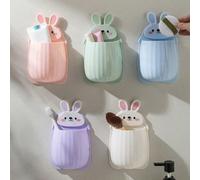 1/2/4 Pezzi Scatole di Stoccaggio con Cartoni di Coniglio Adatte per Prodotti da Bagno per Bambini per la Pasqua, Portaoggetti senza Trapanatura per Spazzolini da Denti e Dentifricio dei Bambini per l