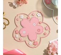 1/2/4 pezzi Sottobicchieri in silicone a forma di fiore di ciliegio, set di tovagliette in PVC per tavolo da pranzo, tappetini termoisolanti per ciotole Rosa 1pz,Rosa 2pz,Rosa 4 pezziPiantePolicloruri
