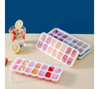 1/2/4 pezzi Vaschette per cubetti di ghiaccio, Stampo multifunzionale per cioccolato con coperchio rimovibile e impilabile, Adatto per congelare cocktail, whisky, utensili da cucina Colori misti (4 va