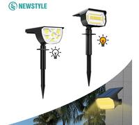 1/2/4PCS Faretto solare 68/72 LED Giardino esterno Faretti solari paesaggistici Impermeabile 3 modalità Lampada da parete Porta Cortile Garage