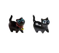 1/2/4pcs legno di sandalo intagliato a mano legno gatto figurina, fatti a mano in legno intagliato gatti, gattino statua di legno, carino gatto intaglio articoli arredamento scultura animale domestico