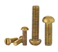 1/2/5/10pcs M2 .5 M3 M4 M5 M6 M8 M10 Lunghezza 6-70mm Ottone Massiccio Rame Semitondo Pan Testa Fungo Intaglio Drive Macchina Vite Bullone(M5x14mm 10pcs)