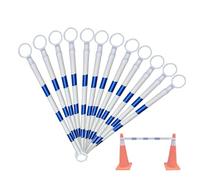 1 2 5 6 8 12 confezioni Palo di sicurezza per demarcazione telescopico estensibile su un'estremità Lunghezza 1,25-2 m, barra cono stradale in PVC per parcheggi(Blue and White,12pcs)