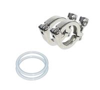 1/2/5 pezzi 1,5" 2" 3" Morsetti a tre ferrule in acciaio inossidabile sanitario SS 304 adatti for flangia di tubi con guarnizione in silicone(2 PCS,K-77.5mm 2.5 inch)