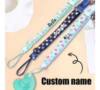 1/2/5 pezzi molletta per ciuccio personalizzata con nome del bambino, Cordino per ciuccio personalizzato con nome, Accessori per bambini personalizzati con nome, Bavaglini e ciucci personalizzabili 0-