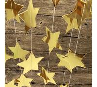 1/2/6/10 pezzi Ghirlande di bandiere a stella glitterate, decorazioni appese in carta argentata e dorata lucida, bandiere a triangolo con stelle argentate lucide, adatte come accessori fotografici, de