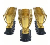 1/2/6/12 pezzi Trofei in plastica dorata, premi per feste, accessori per feste, trofei d'onore dorati, accessori per fotografia, premi sportivi, souvenir di gioco, premi per competizioni 12 pezzi,1 pz