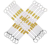 1 2 6 8 10 12 16 Confezione da 20 barre coniche stradali retrattili, pali di sicurezza riflettenti di grado tecnico da 5-10 piedi con pellicola riflettente(Yellow and White,12pcs)
