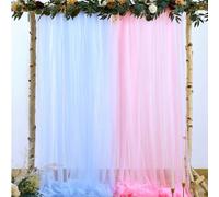 1/2/6 pezzi di decorazioni per feste di rivelazione del in blu e rosa, tende a pannello in tulle trasparente (senza luci a filo) per decorazioni per doccia per la nascita di un bambino, adatte per dec