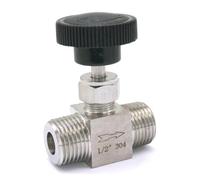 1/2" BSPT Equal Male 304 Stainless Steel Flow Control Shut off Needle Valve