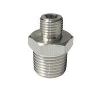 1/2" BSPT To M18x1.5mm Male 304 Stainless Steel Hex Nipple High Pressure Pipe Fitting Reducer Connector