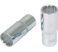 1/2" CHROMEplus 12 Point socket, deep, 16mm, on hang tag